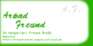 arpad freund business card